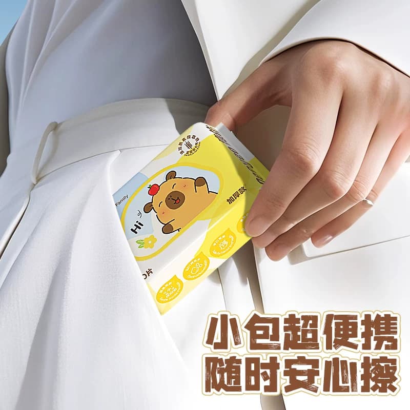 德佑婴儿湿巾便携小包卡皮巴拉小学生湿纸巾手口屁专用幼儿园20抽 - 缩略图3