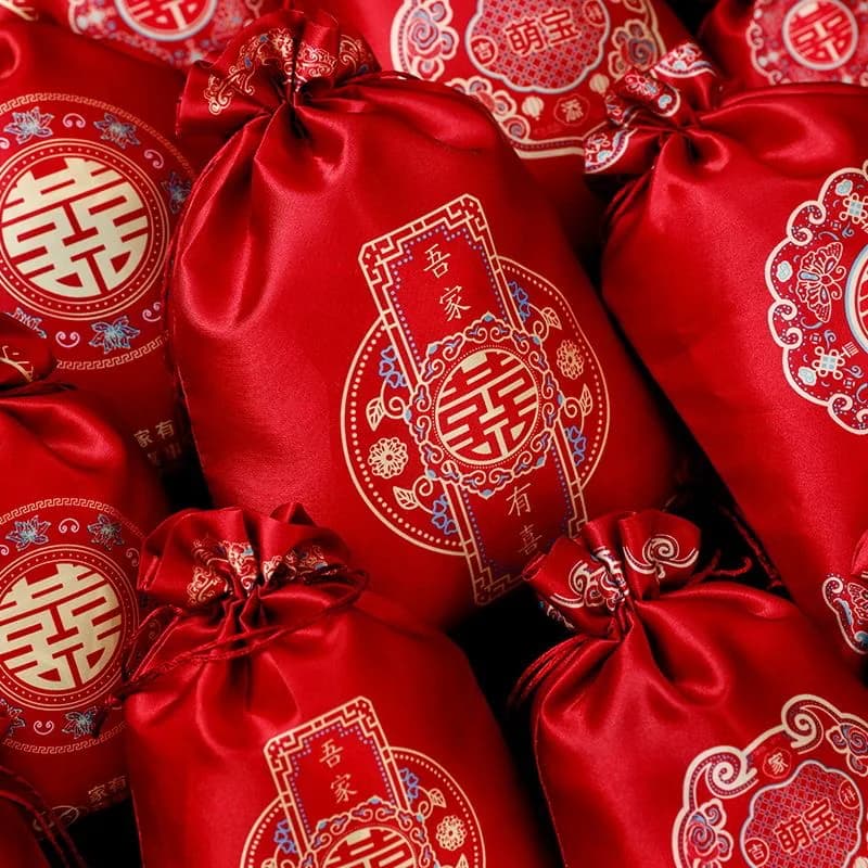 结婚专用高级感喜糖盒喜糖袋伴手礼袋子婚礼礼盒糖果布袋简单 - 缩略图2