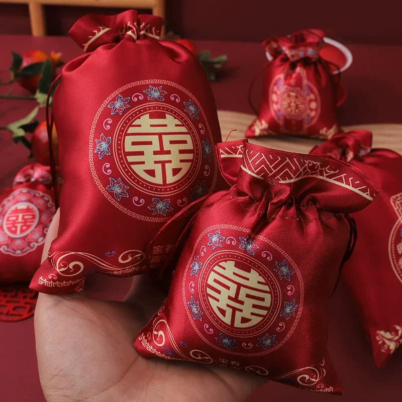 结婚专用高级感喜糖盒喜糖袋伴手礼袋子婚礼礼盒糖果布袋简单 - 缩略图5