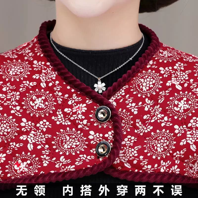妈妈驼绒保暖护肩护膀女士夹棉背心睡觉防寒马夹中老年冬季小坎肩 - 缩略图3