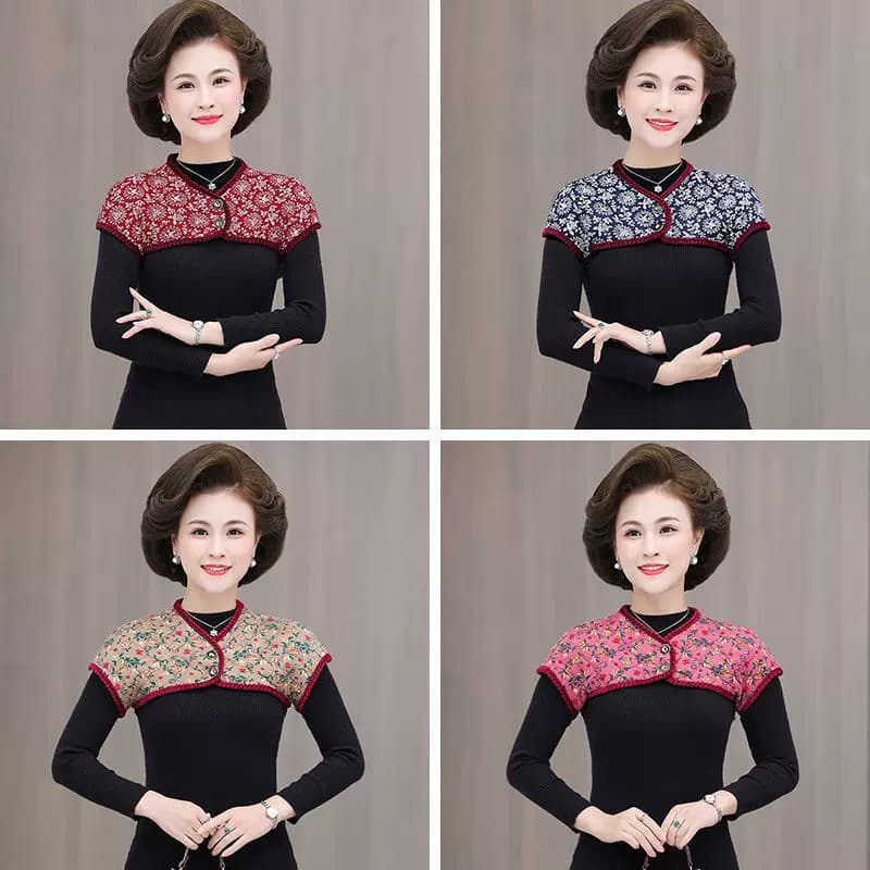 妈妈驼绒保暖护肩护膀女士夹棉背心睡觉防寒马夹中老年冬季小坎肩 - 缩略图2