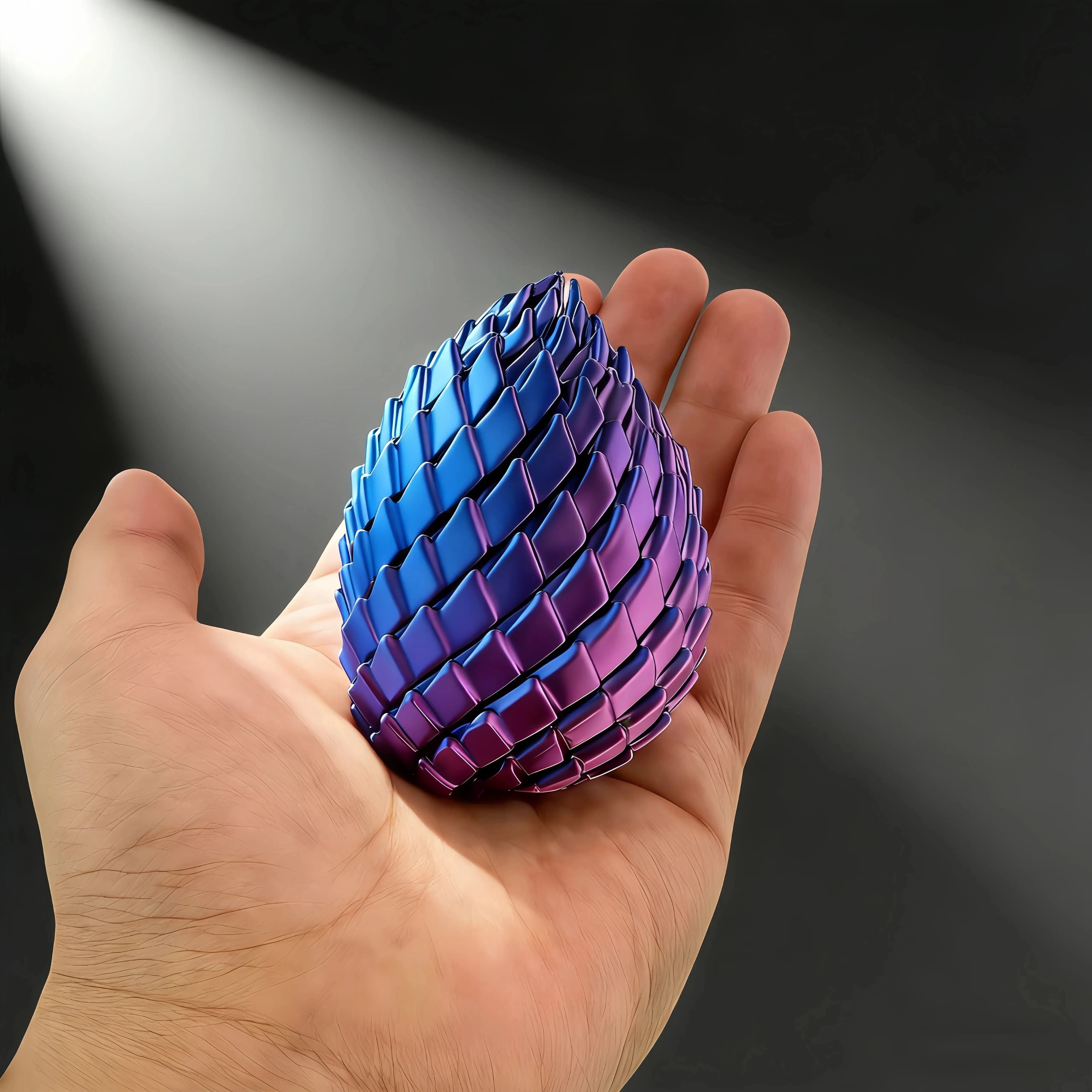 可变形3d打印史莱姆球创意扭扭手指解压新款龙蛋旋转变形模型摆件 - 缩略图2
