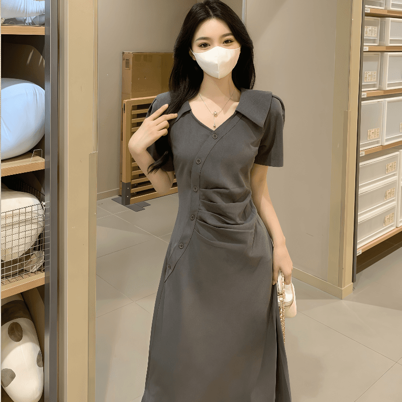 M6J 2026年春夏新款女装黑色无袖简约风格宽松版型连衣裙 - 缩略图3