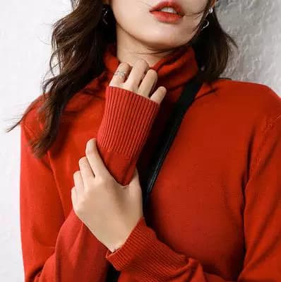 WYT通勤风圆领纽扣开V领堆堆衫女宽松百搭长袖针织衫外套 - 缩略图2