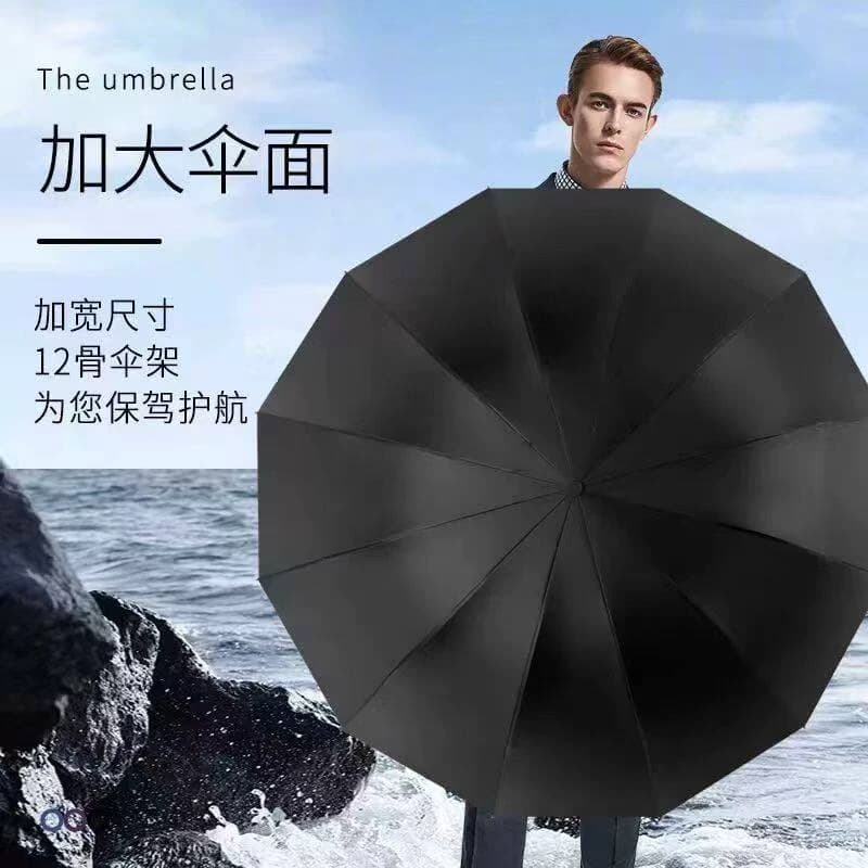 超大号雨伞加大加厚加固手动折叠男士三人女伞晴雨两用遮阳伞结实 - 缩略图2