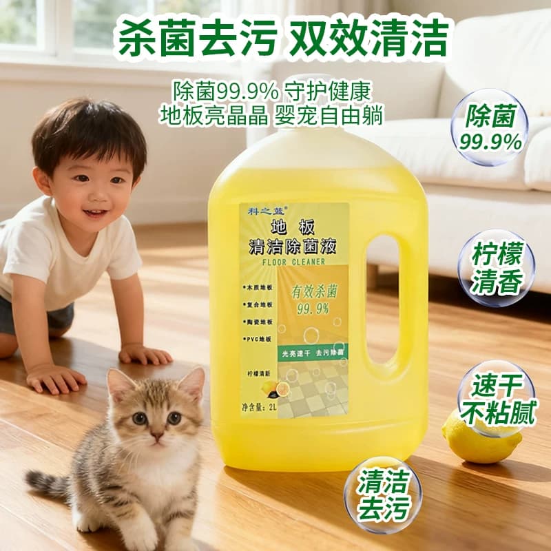 科之蓝地板清洁剂瓷砖木地板拖地不留水印家用强力去污杀菌清洗剂 - 缩略图2