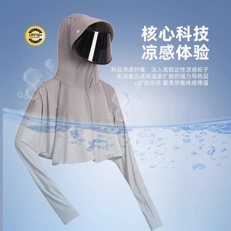 德国防晒衣女款2026新款夏季防紫外线冰丝防晒服罩衫户外骑行薄款 - 缩略图2