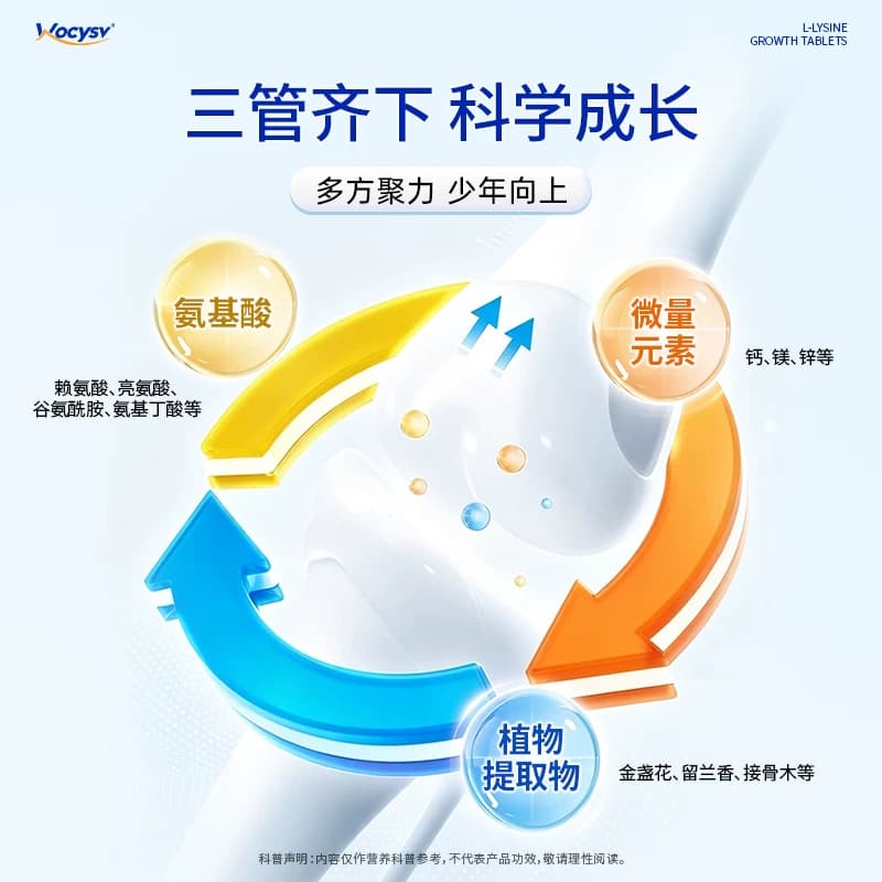 Wocysv赖氨酸少儿氨基丁酸青少年学生儿童钙镁锌美国进口旗舰店 - 缩略图2