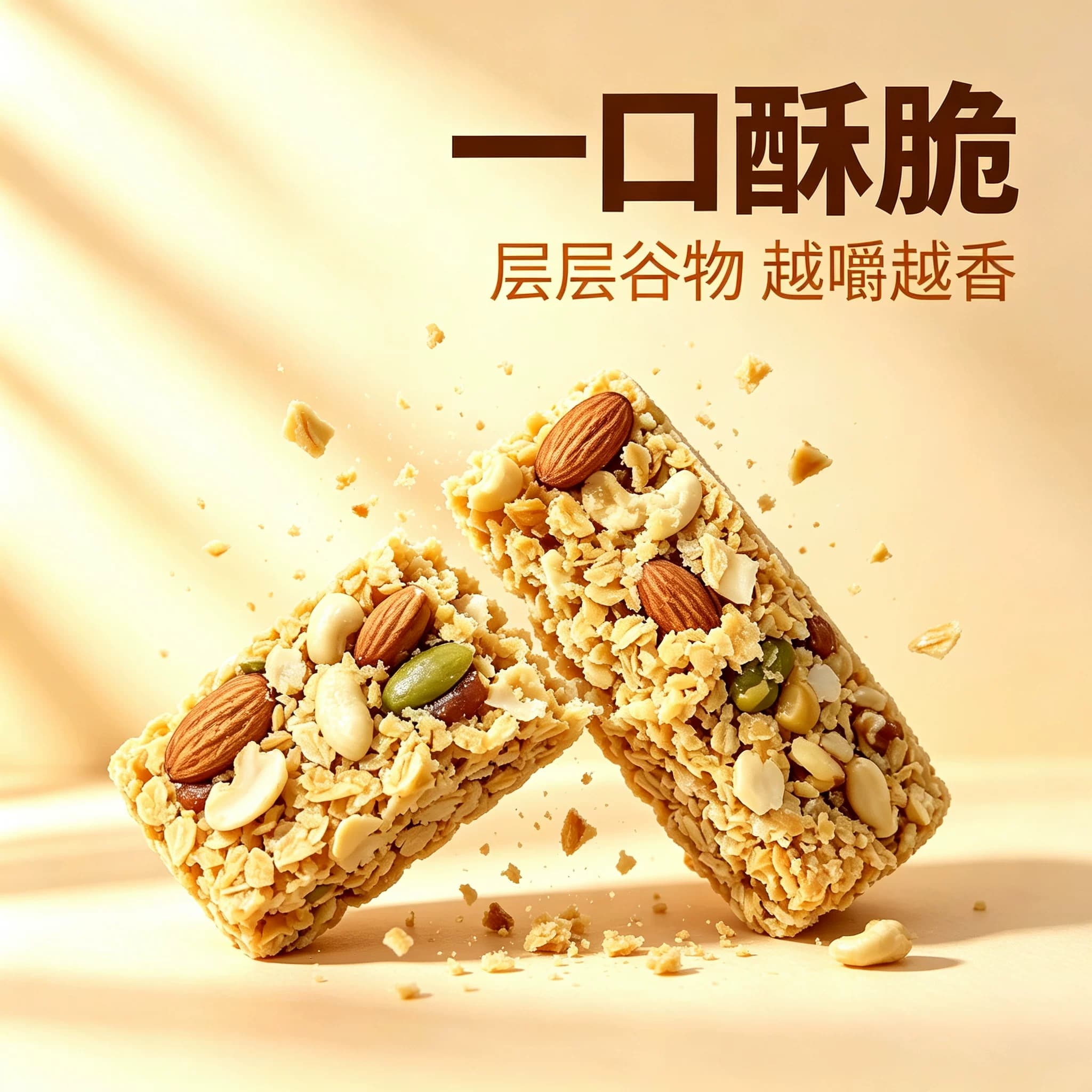 坚果味高蛋白燕麦棒独立小包装无加蔗糖饱腹零食代餐休闲小零食 - 缩略图4