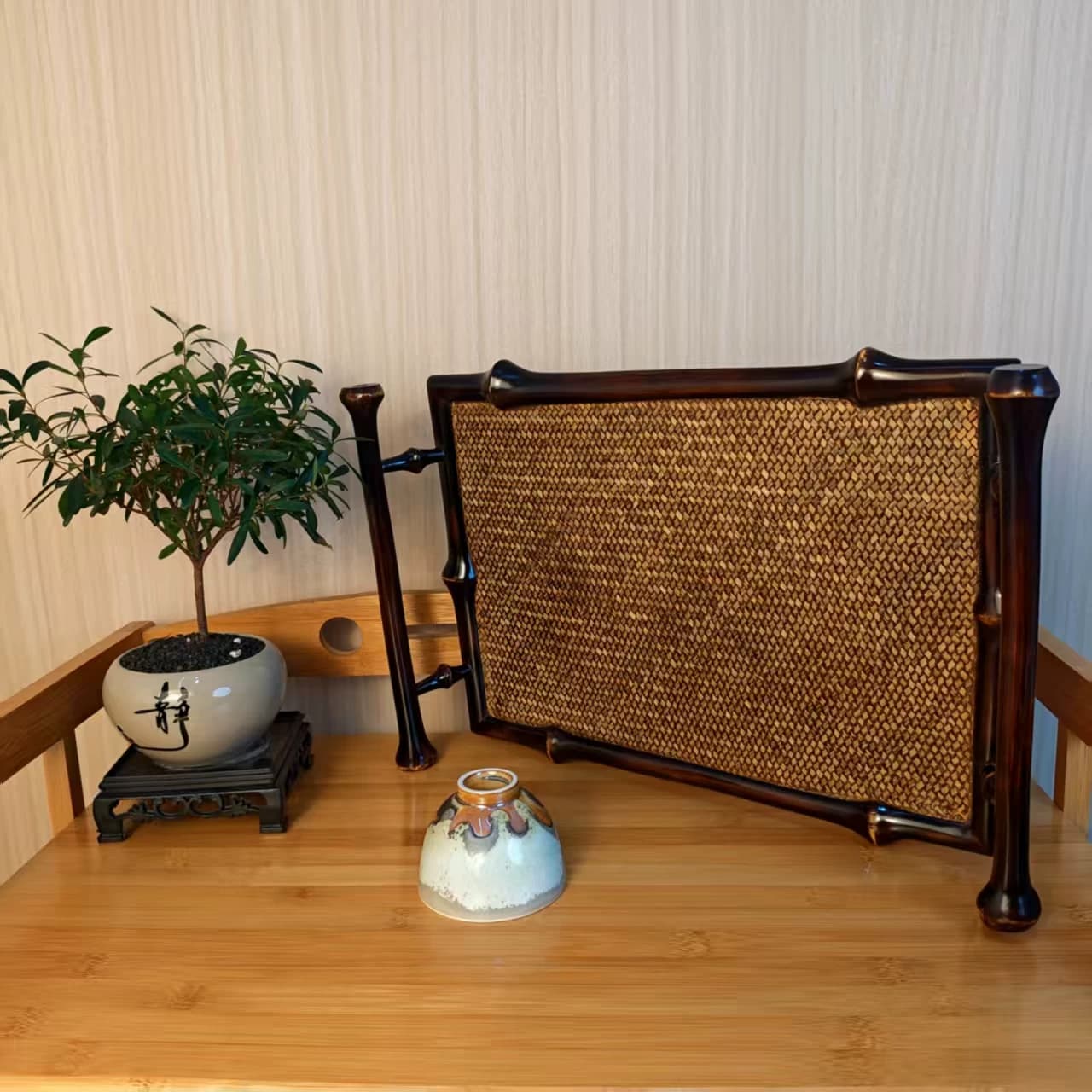 筇竹干泡台茶架功夫茶具茶室茶台禅意竹编茶道茶器新中式竹托盘礼 - 缩略图5
