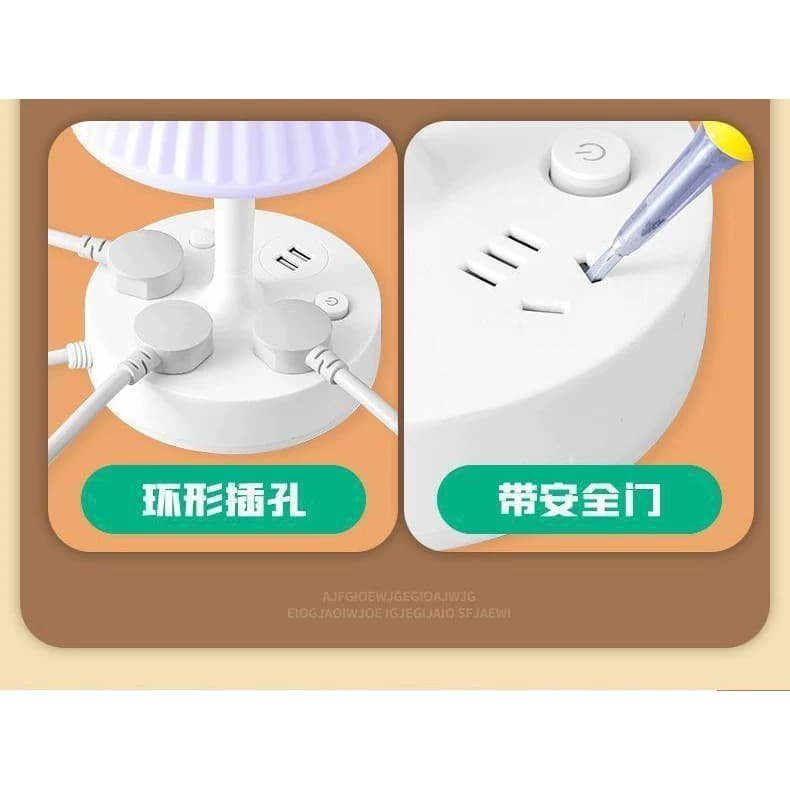 【推荐】多功能LED台灯卧室创意氛围床头灯柔光护眼电源USB插座S - 缩略图4