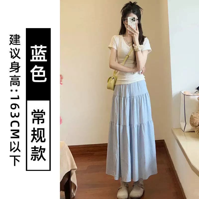 2026新款高腰仙女裙温柔风半身裙子早春气质百搭压褶裙长裙子q - 缩略图3