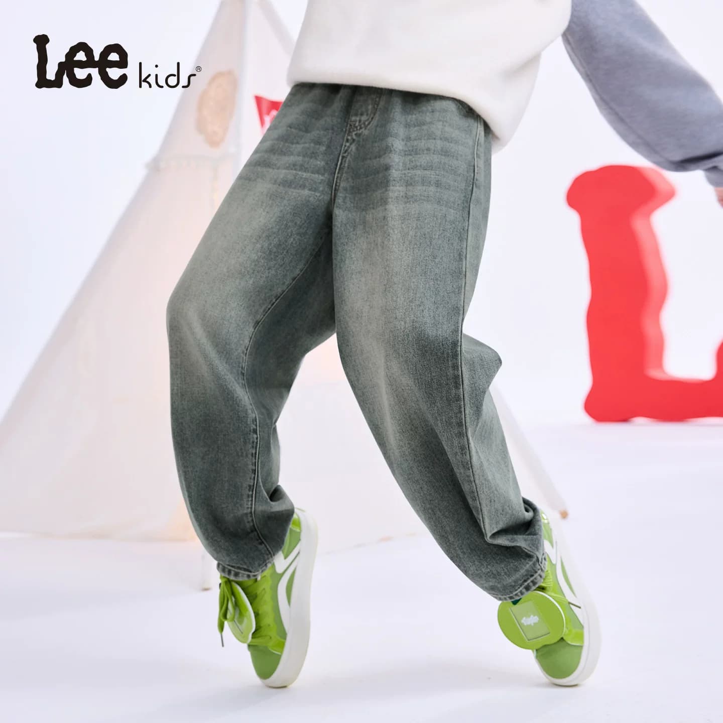 Lee kids儿童水洗牛仔长裤秋冬新款男童女童休闲时尚百搭时尚裤子 - 缩略图4