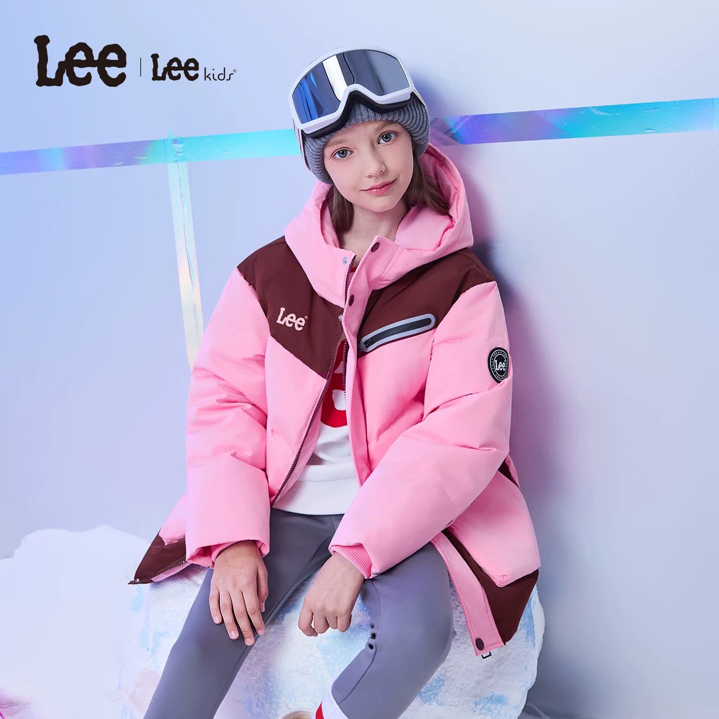 Lee kids儿童厚款羽绒服冬季男女中大童防寒保暖宽松百搭连帽外套 - 缩略图4