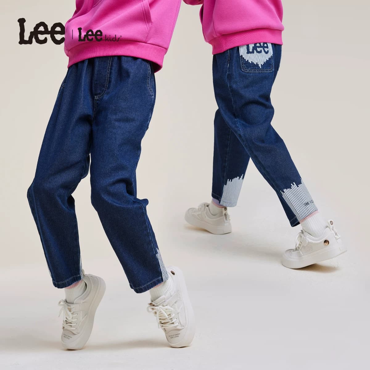 Lee kids儿童牛仔裤长裤宽松直筒男女中大童秋冬新款休闲时尚洋气 - 缩略图3