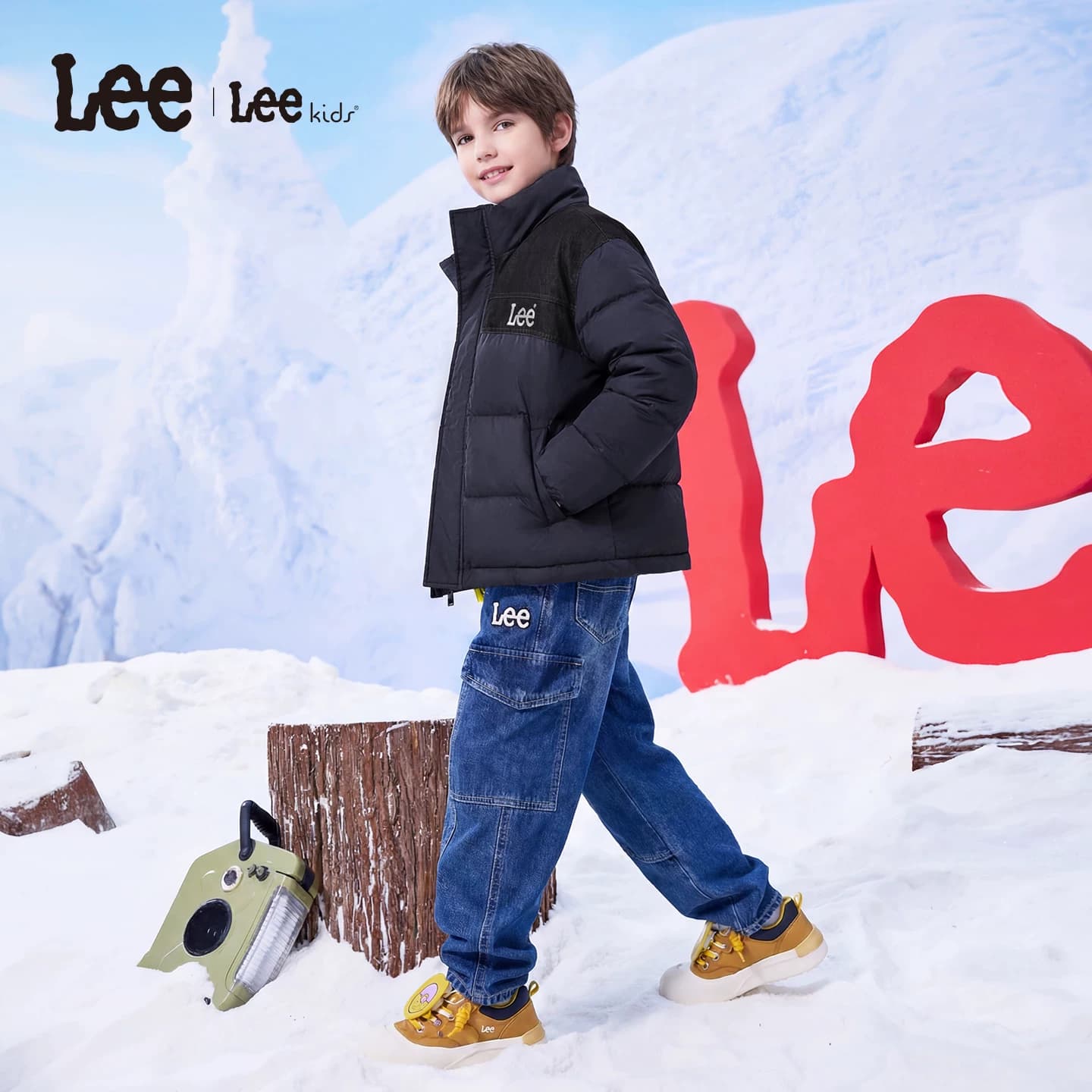 Lee kids儿童短款羽绒服中厚鸭绒秋冬新款舒适保暖男童女童装外套 - 缩略图4