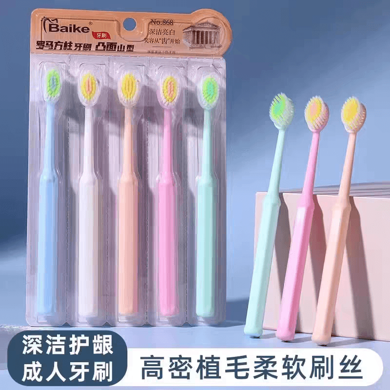 罗马柱【5支装】巨无霸牙刷大头软毛加长宽头深层清洁高颜值家用 - 缩略图2