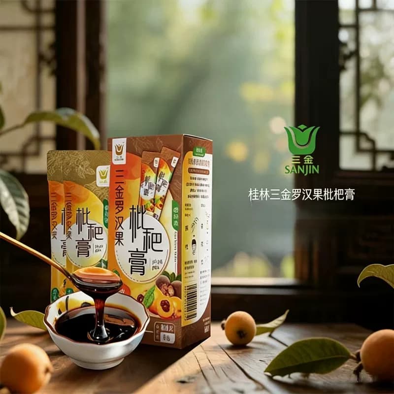 桂林三金罗汉果枇杷膏桂林特产独立包装1盒8包160g - 缩略图5