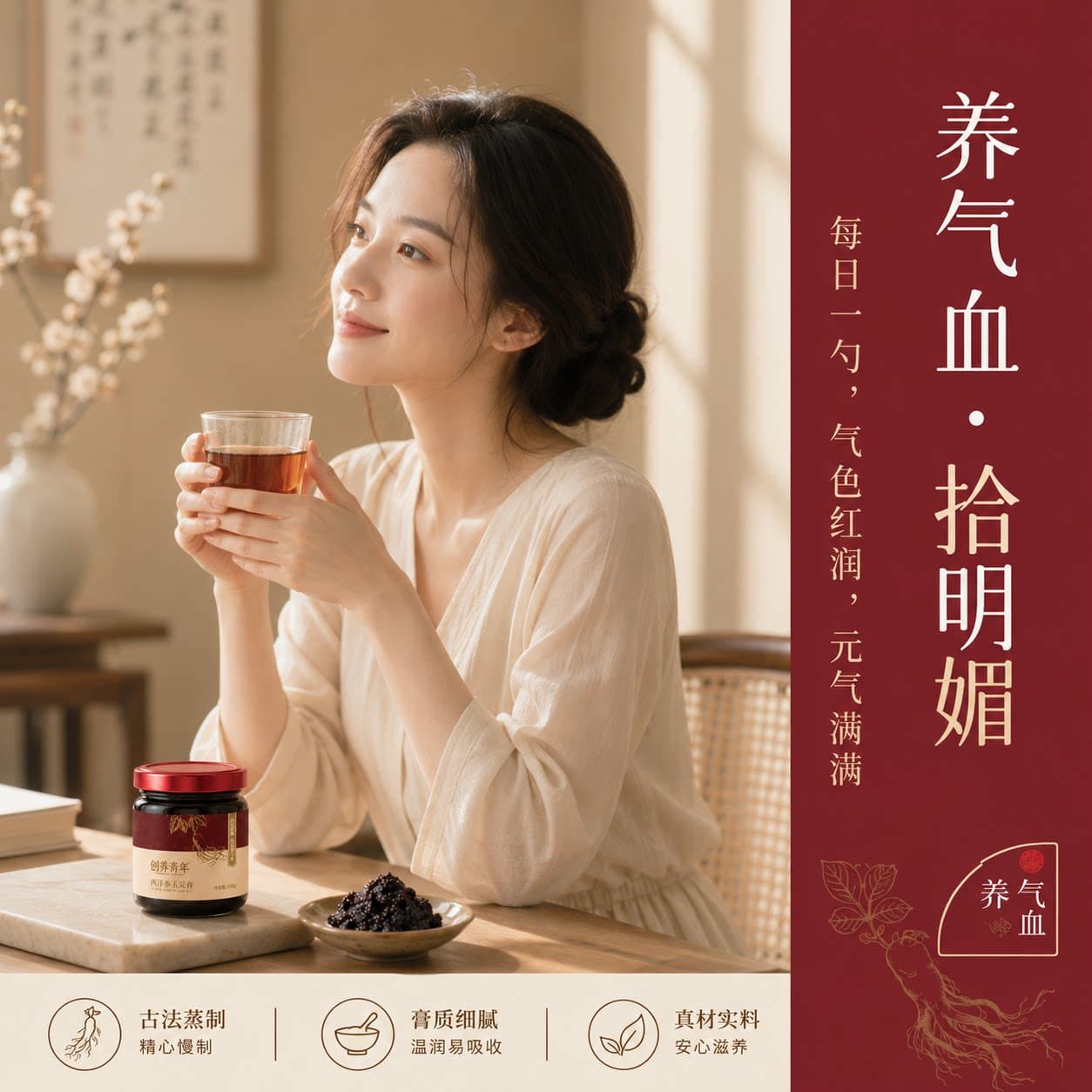 古法玉灵膏中老年日常膳食滋补温和滋养0蔗糖龙眼肉西洋参长辈礼 - 缩略图5