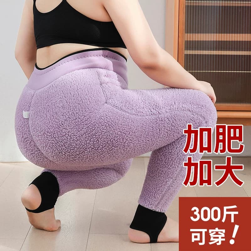 唐苗云朵裤300斤胖m大码打底裤女裤冬季加厚绒高弹加肥加大棉裤子 - 缩略图3