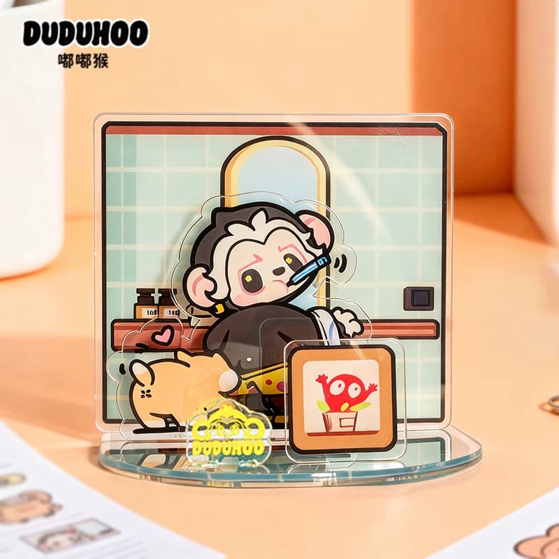 嘟嘟猴桌面立牌架卡通可爱创意可拆卸亚克力追剧手机支架摆件潮 - 缩略图4
