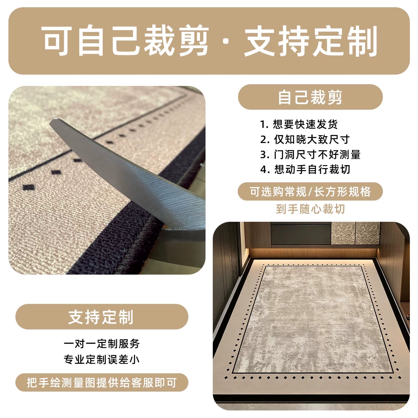 地垫进门入户门垫防滑垫新款高级感轻奢家用门口脚垫免打理玄关垫 - 缩略图2