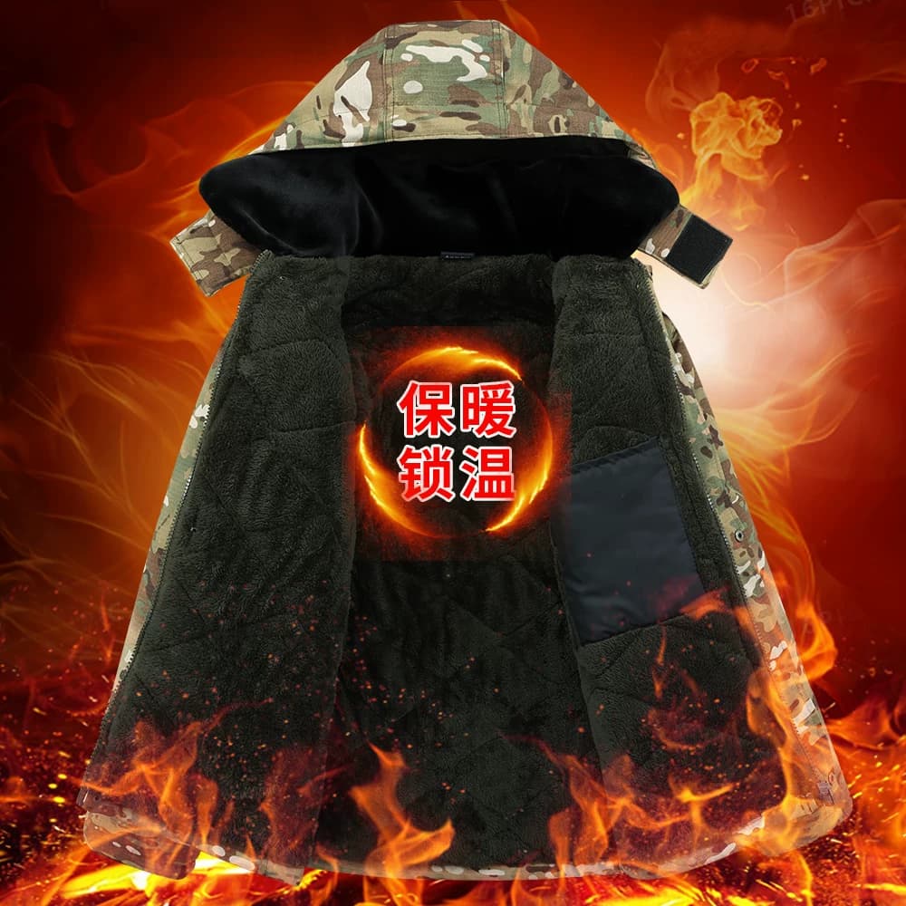 冬季户外防水棉服男加绒加厚棉衣军棉大衣保暖外套工作服劳保棉袄 - 缩略图3