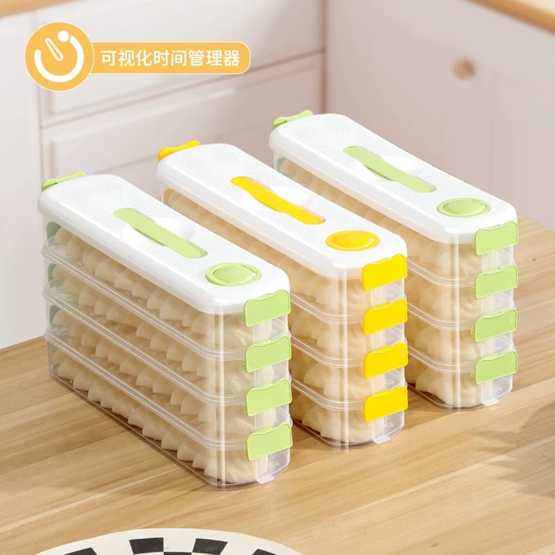 夹缝饺子冷冻盒冰箱侧门专用保鲜盒食品分装整理盒省空间饺子盒 - 缩略图3