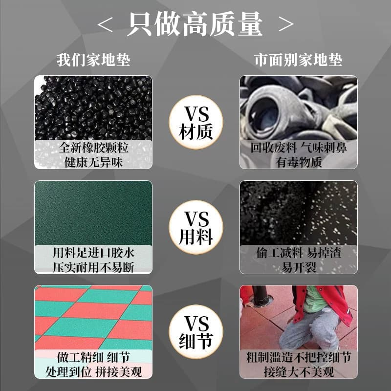 室外橡胶地垫运动户外地板儿童幼儿园游乐场地胶健身房塑胶地垫子 - 缩略图2