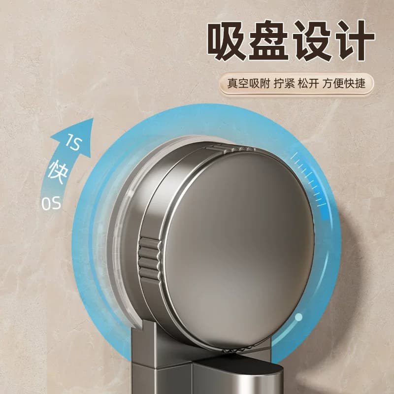 日式精工吸盘旋转毛巾架浴室可移动转角浴巾毛巾挂架卫生间免打孔 - 缩略图2