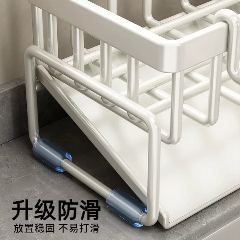 日式精工抹布沥水架厨房家用水池窄边海绵擦水龙头洗碗水槽置物架 - 缩略图4