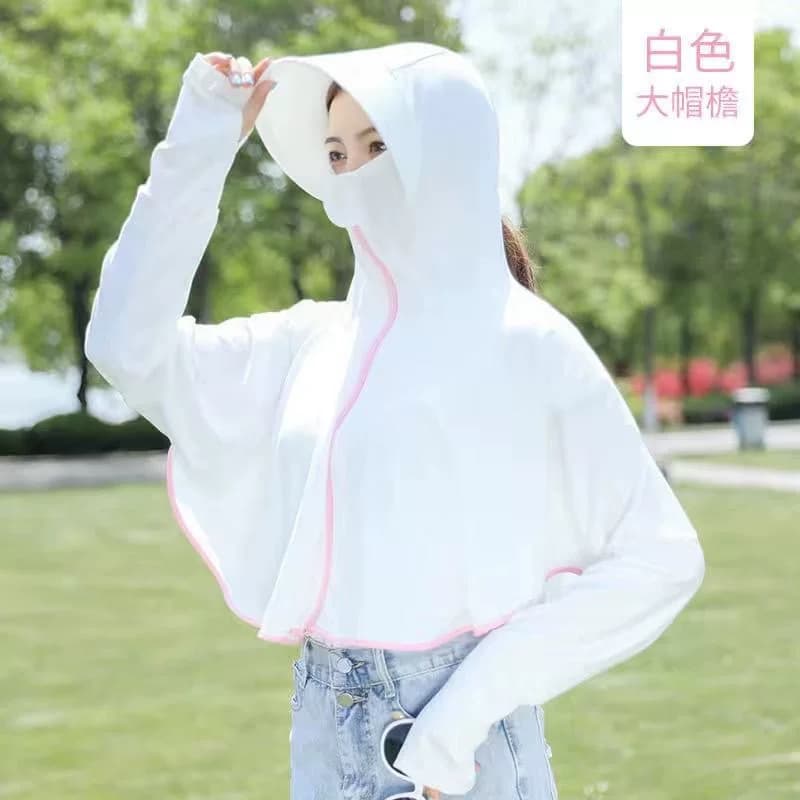 遮阳帽女夏季2025新款防晒面罩帽子一体护颈防紫外线骑车太阳帽 - 缩略图4