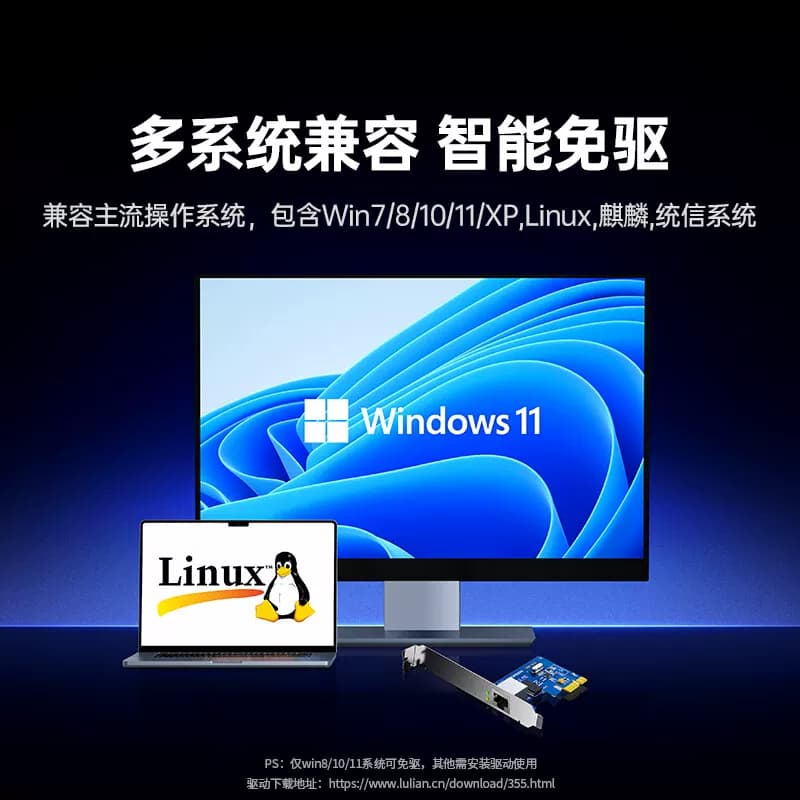 绿联PCI-E千兆网卡台式机电脑pcie内置1000M有线上网主机箱独立扩展卡usb3.0双接口rj45网络游戏拓展转接面板 - 缩略图3