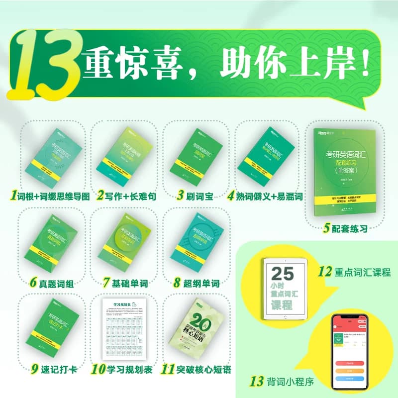 官方旗舰！新东方考研绿宝书2027考研英语词汇词根联想记忆法乱序版英一英语二单词书大纲5500高频核心词搭长难句历年真题试卷资料 - 缩略图3