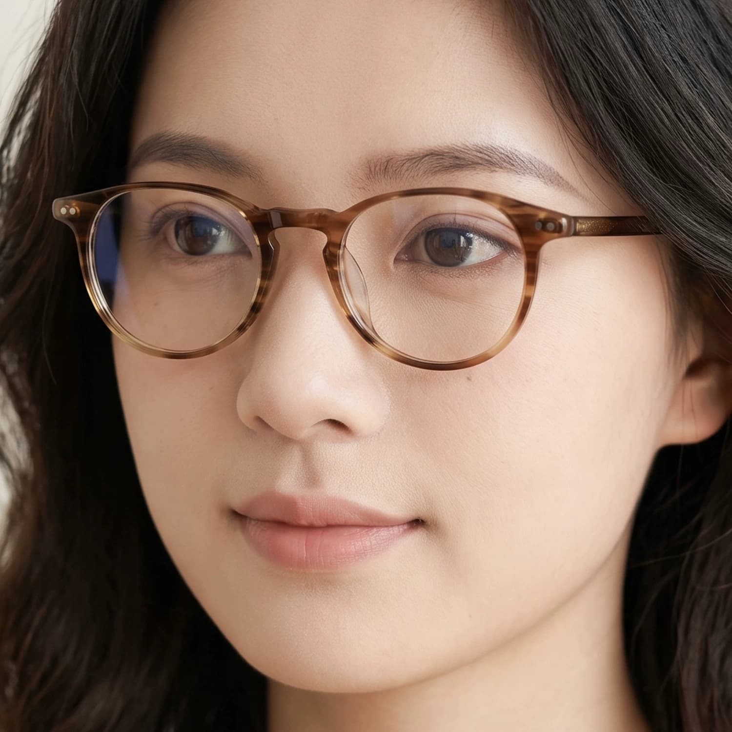 素颜小脸眼镜 女透明眼镜框高近视小码窄框小瞳距显脸小玳瑁框 - 缩略图2