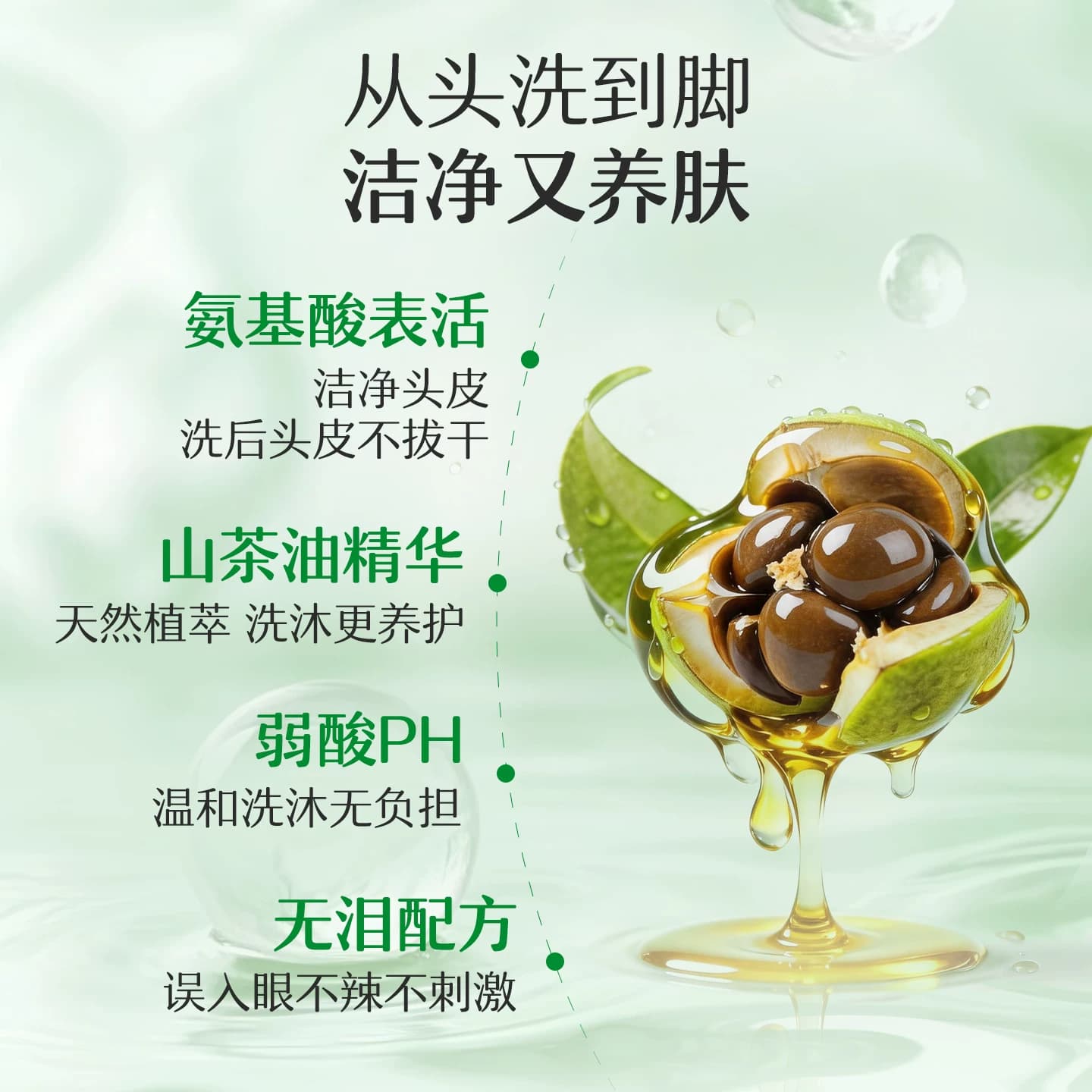 松达婴儿护肤山茶油洗发沐浴露新生儿二合一沐浴液120ml组合装 - 缩略图2
