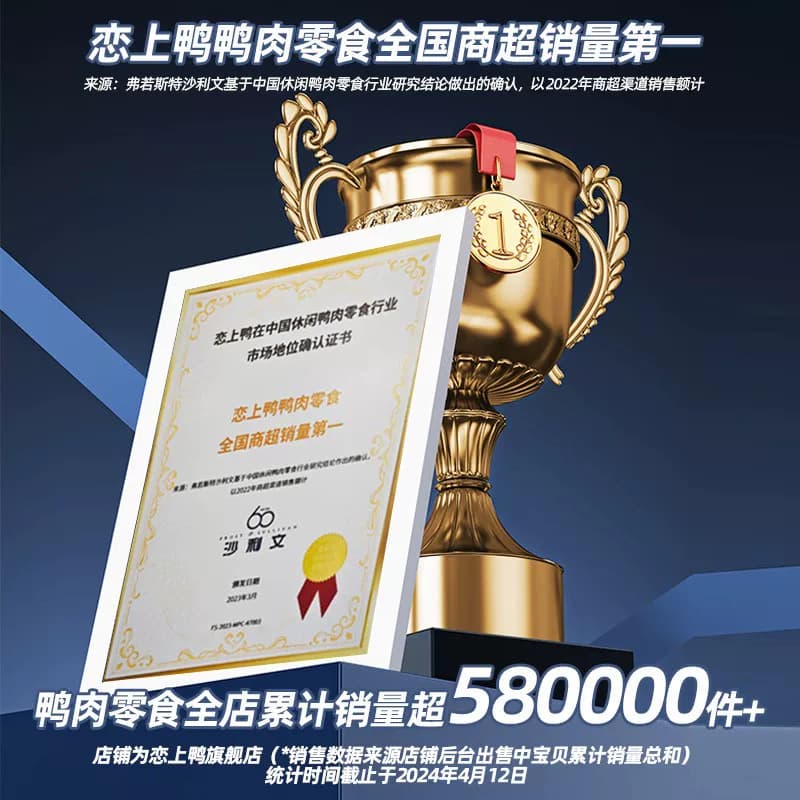 恋上鸭甜辣卤香鸭脖卤味真空麻辣鸭脖子小包装小零食鸭脖500克 - 缩略图4