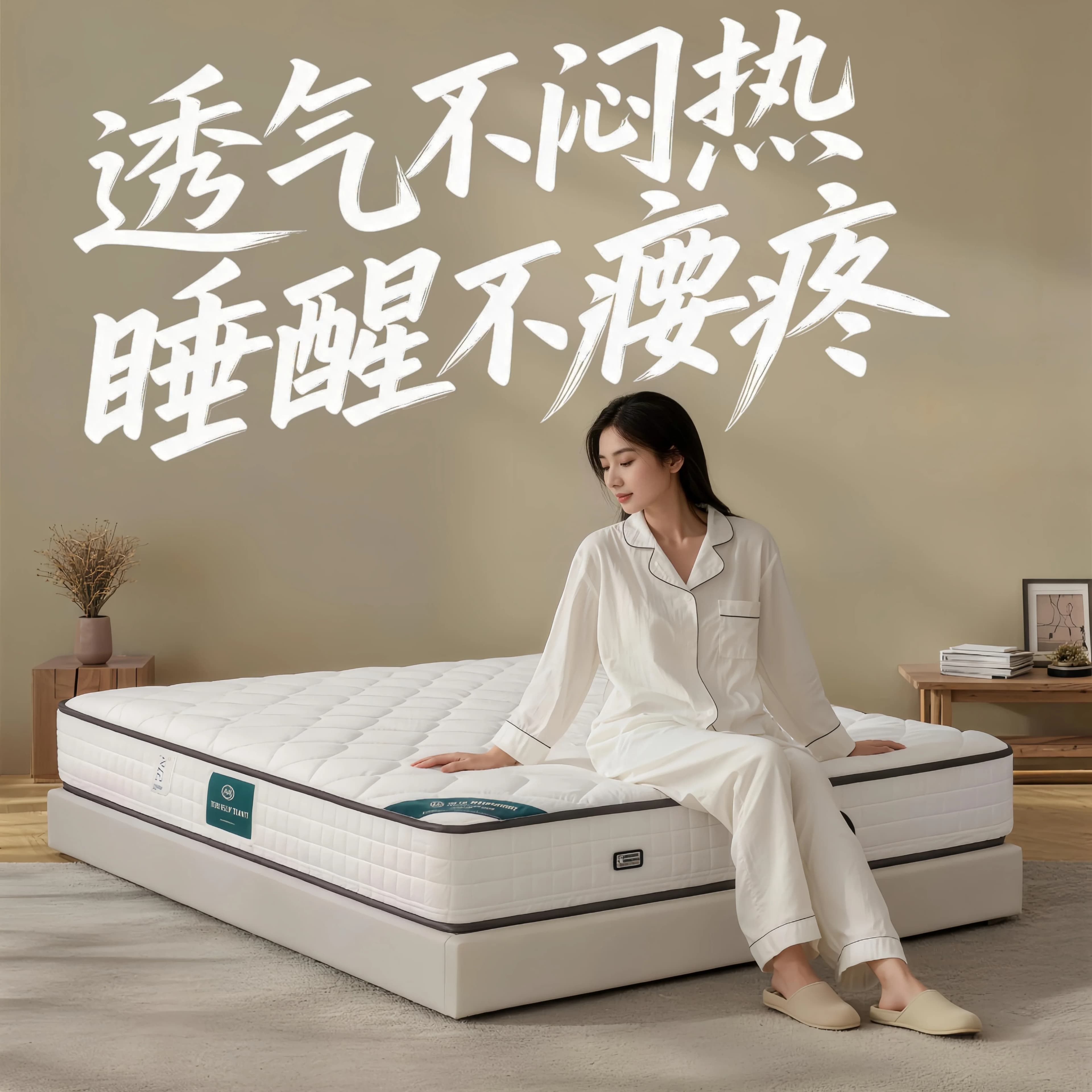 海德兰零胶水护脊黄麻独立袋装弹簧厚床垫子偏硬椰棕乳胶软垫双面 - 缩略图2