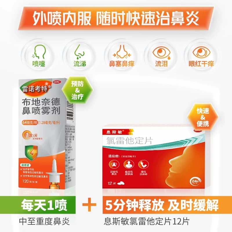 雷诺考特布地奈德鼻炎喷雾剂64ug官方过敏药鼻炎专用药原研进口药 - 缩略图5