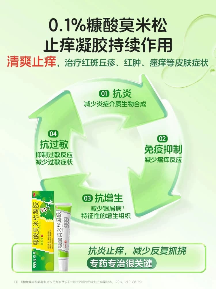 999皮炎平糠酸莫米松凝胶软膏乳膏正品湿疹外用止痒皮炎过敏药膏 - 缩略图5