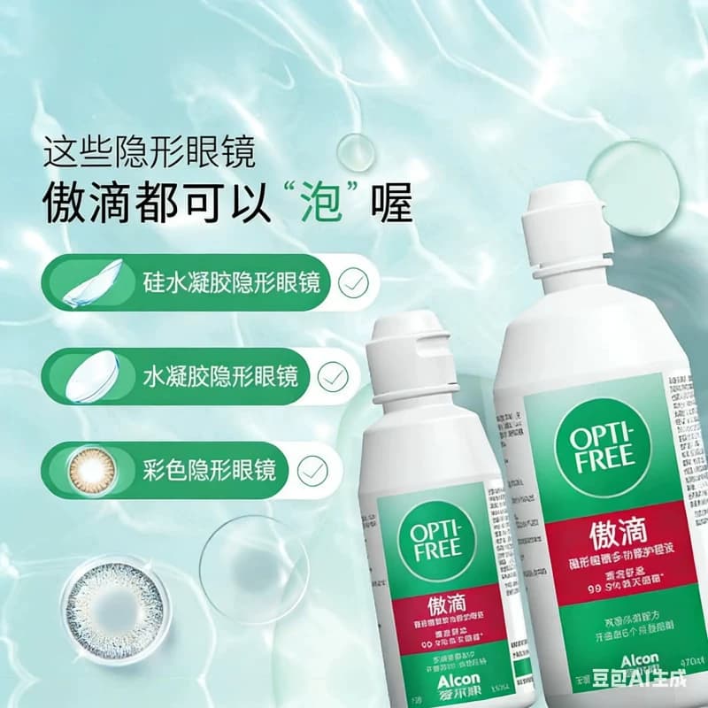 爱尔康傲滴隐形眼镜护理液美瞳470*2+120ml组合装旗舰店官网新客 - 缩略图4