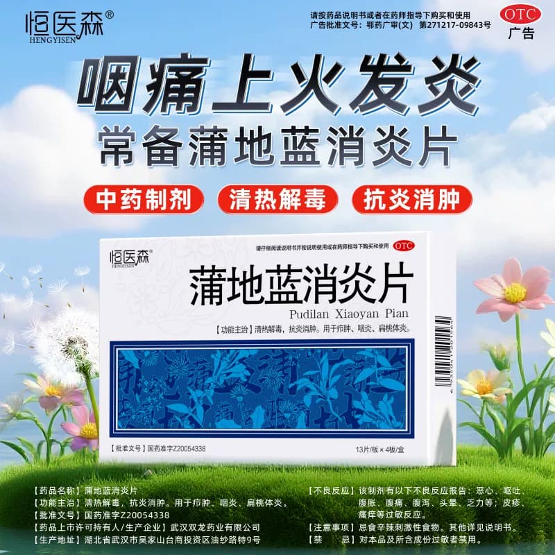 蒲地蓝消炎片52片咽炎片清热解毒牙龈肿痛消肿蒲地兰消炎药口服 - 缩略图5