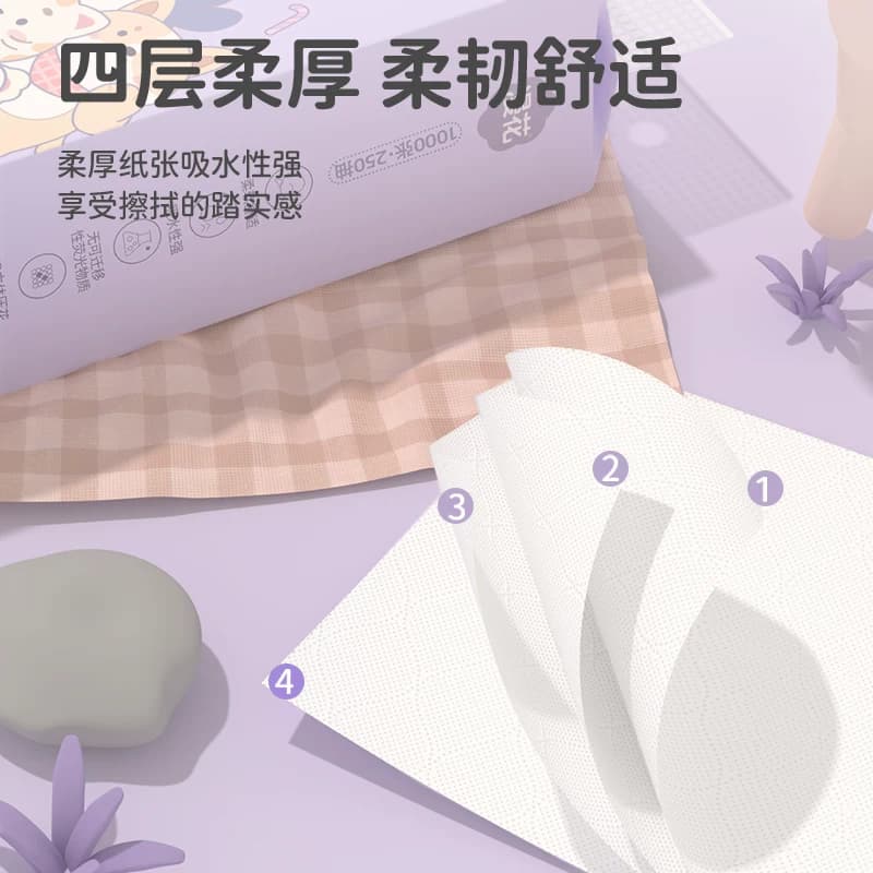 漫花3大提悬挂式抽纸实惠装餐巾纸家用纸巾整箱卫生纸可擦手sm - 缩略图5