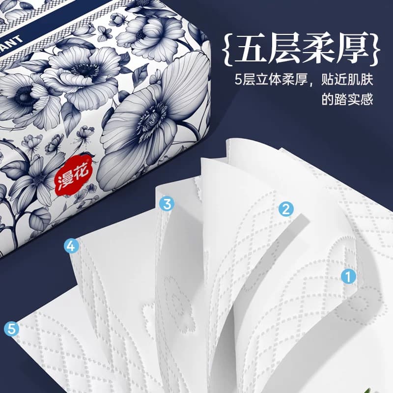 漫花纸巾抽纸20包整箱批家用实惠装餐巾纸卫生纸加大尺寸面巾纸 - 缩略图4