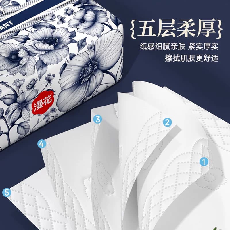 漫花40大包纸巾抽纸整箱批家用实惠装餐巾纸卫生纸加大尺寸面巾纸 - 缩略图4