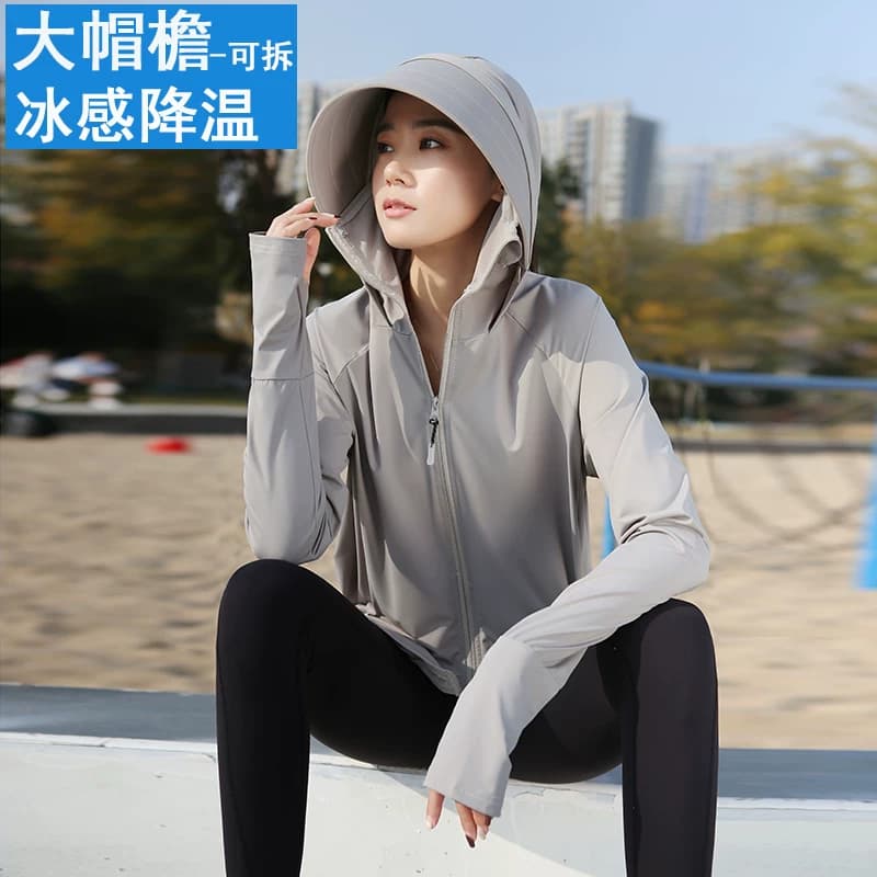 防晒衣女款夏季薄防紫外线透气upf50+大帽檐遮脸一体2026新防晒服 - 缩略图4
