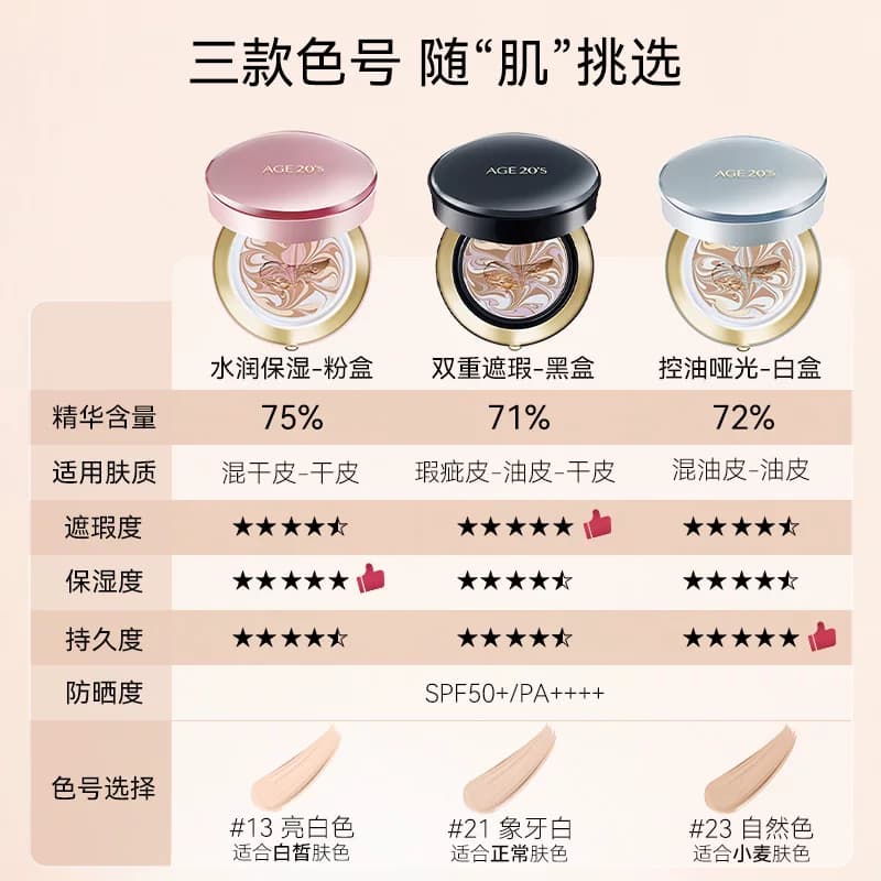 【爆款热卖】爱敬气垫四色拉花遮瑕保湿持久粉底控油防晒正品 - 缩略图3