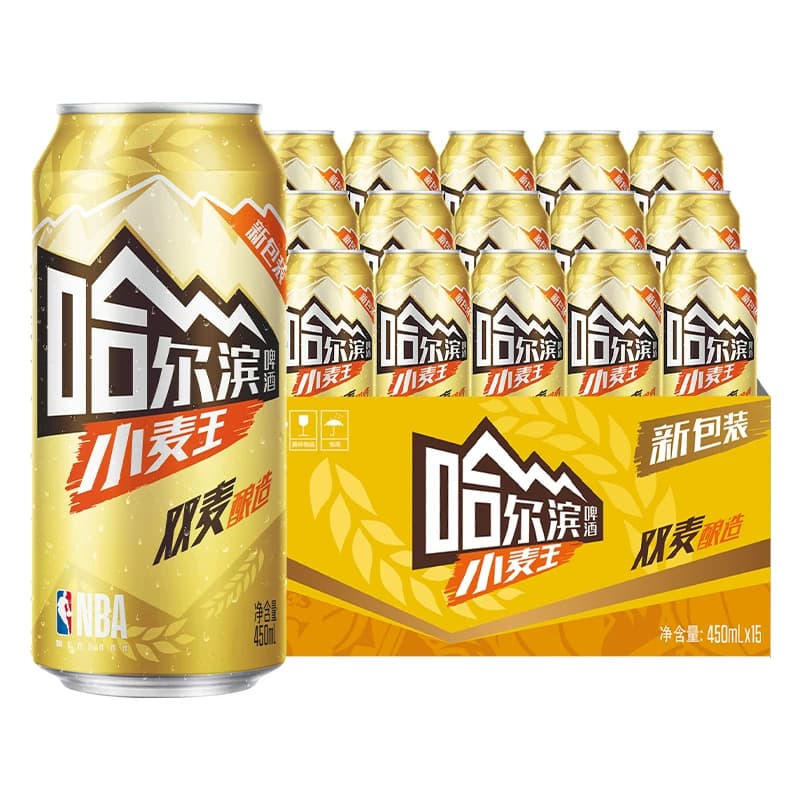 Harbin/哈尔滨啤酒小麦王450ml*15听小麦芽易拉罐装哈啤整箱批发 - 缩略图5