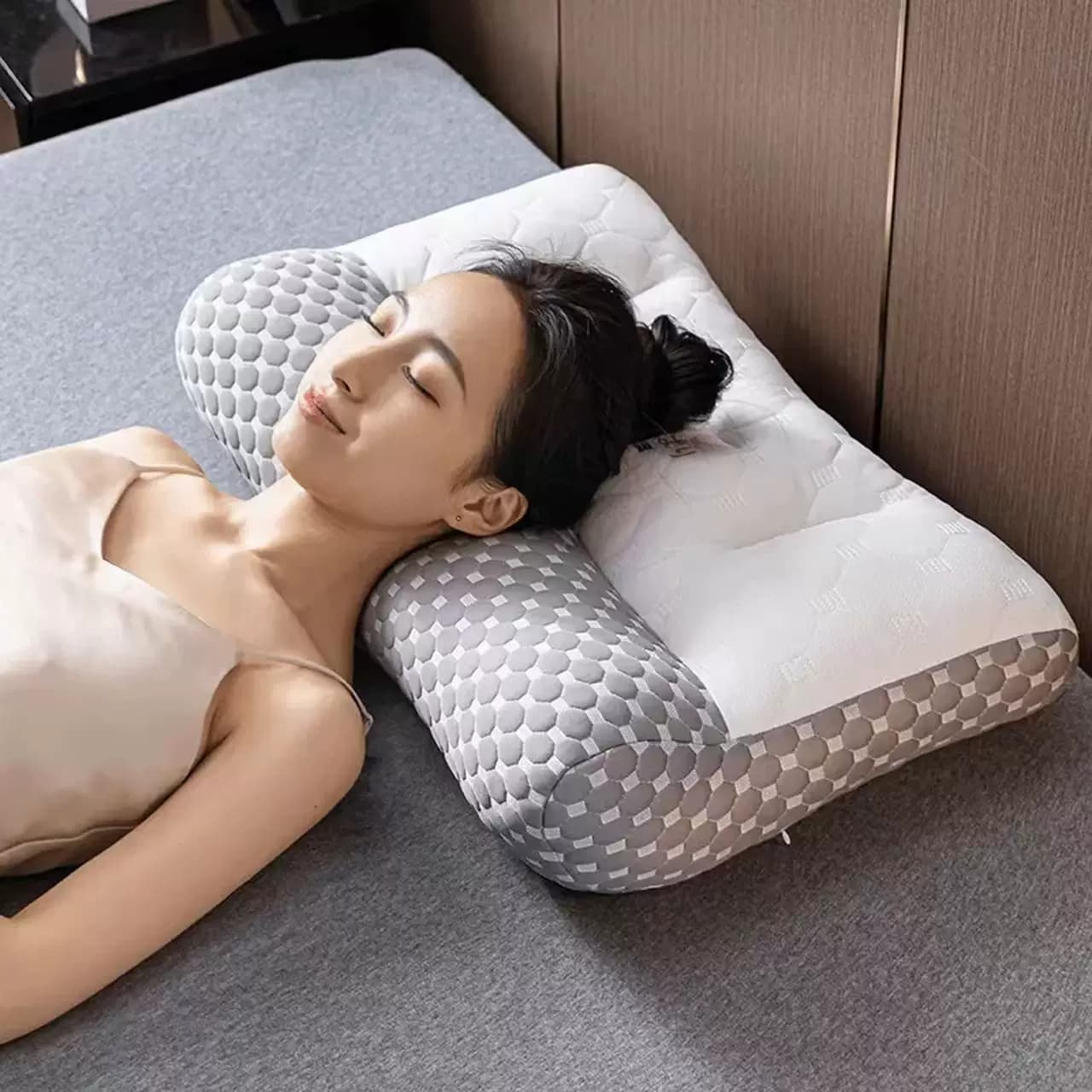 成人内嵌乳胶片助睡眠护颈椎助眠牵引枕头颈椎矫正枕芯家用抗疲劳 - 缩略图3