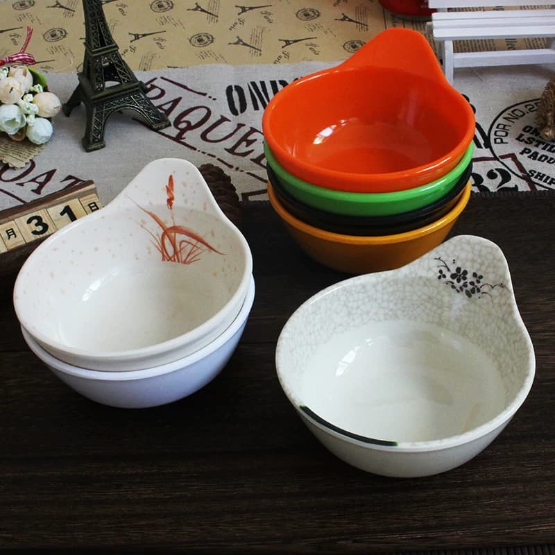 十个装火锅调料碗仿瓷单耳碗密胺餐具火锅油碟自助火锅酱料调味碗 - 缩略图2